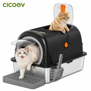 Cicoov 30L Extra Nagy Rozsdamentes Macska WC 3 az 1-ben Kialakítással