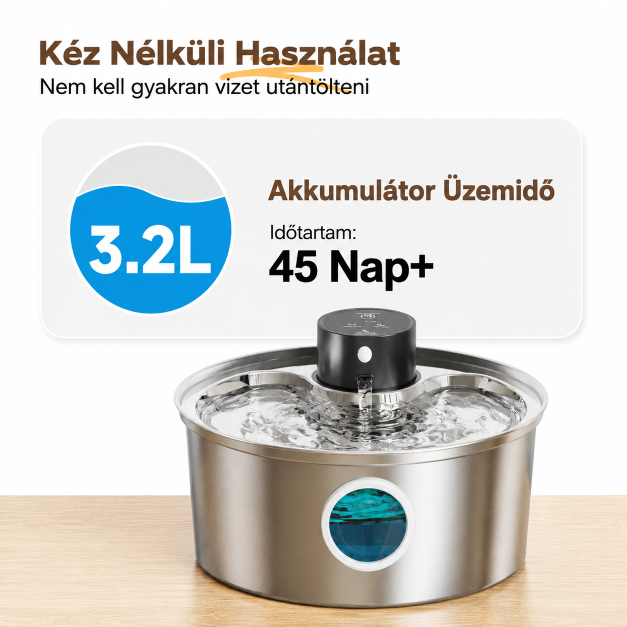 Cicoov 3,2L Akkumulátoros Automata Kisállat Itató-2