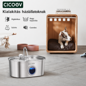 Cicoov 3,2L Rozsdamentes Acél Itató Vízszint Ablakkal-1