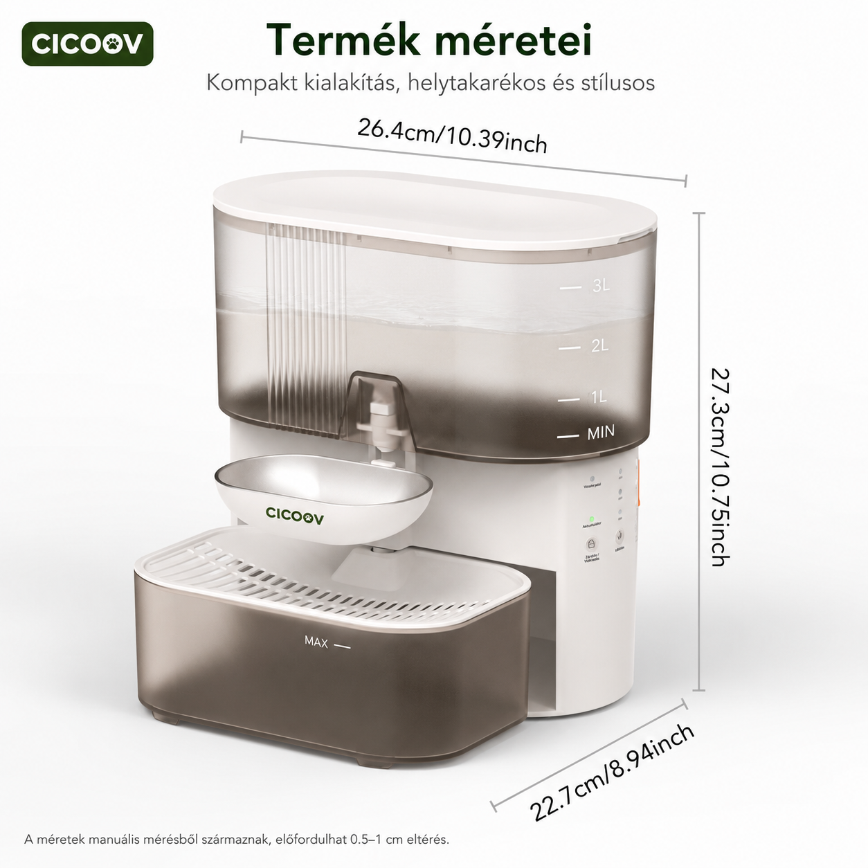 Cicoov 3L Vezeték Nélküli Automata Macska Itatókút-10
