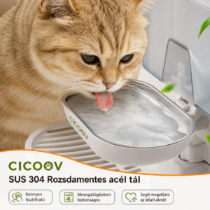Cicoov 3L Vezeték Nélküli Automata Macska Itatókút-5