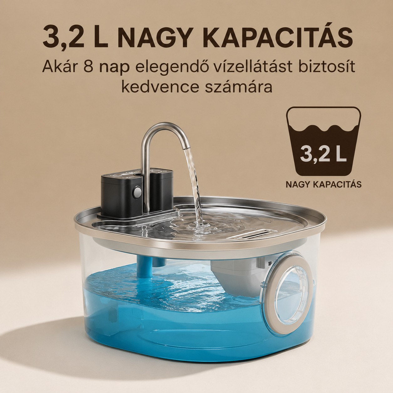 Cicoov 3L Vezeték Nélküli Szenzoros Macska Itató-4