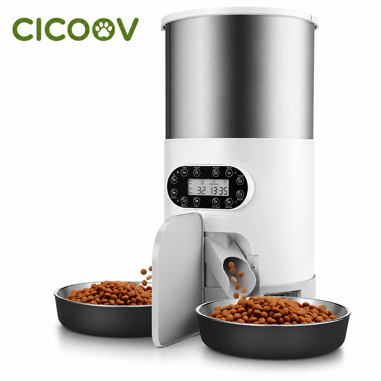 Cicoov 4,5L App-Vezérelt Etető Dupla Tálcaszerkezettel