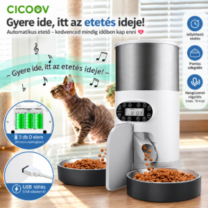 Cicoov 4,5L App-Vezérelt Etető Dupla Tálcaszerkezettel-1