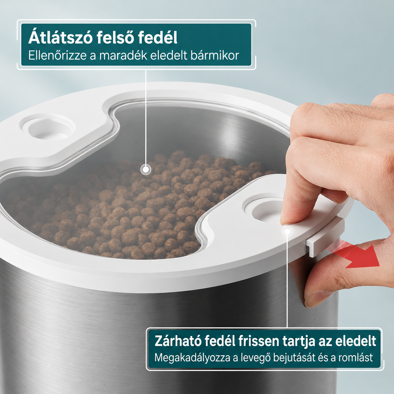 Cicoov 4,5L App-Vezérelt Etető Dupla Tálcaszerkezettel-5