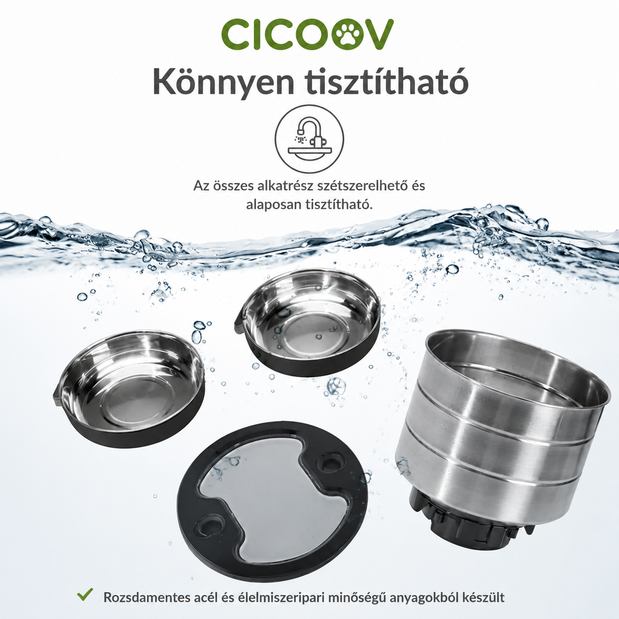 Cicoov 4,5L Kettős Tálas Kisállat Etető -2