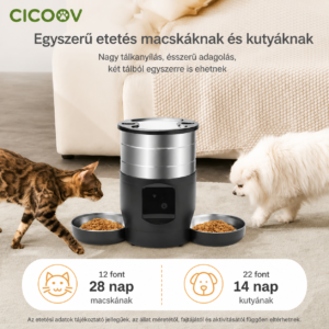 Cicoov 4,5L Kettős Tálas Kisállat Etető -1