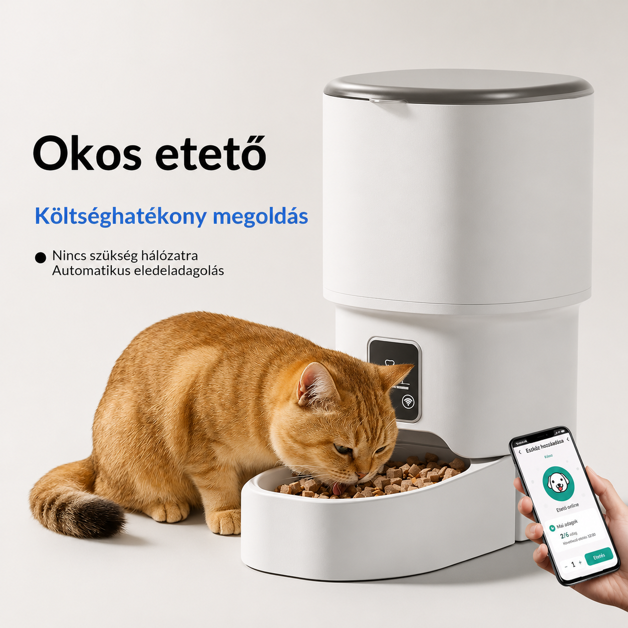 Cicoov 4L Okos Automata Kisállat Etető WiFi Vezérléssel-3