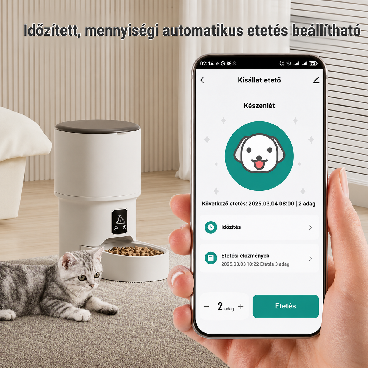 Cicoov 4L Okos Automata Kisállat Etető WiFi Vezérléssel-4