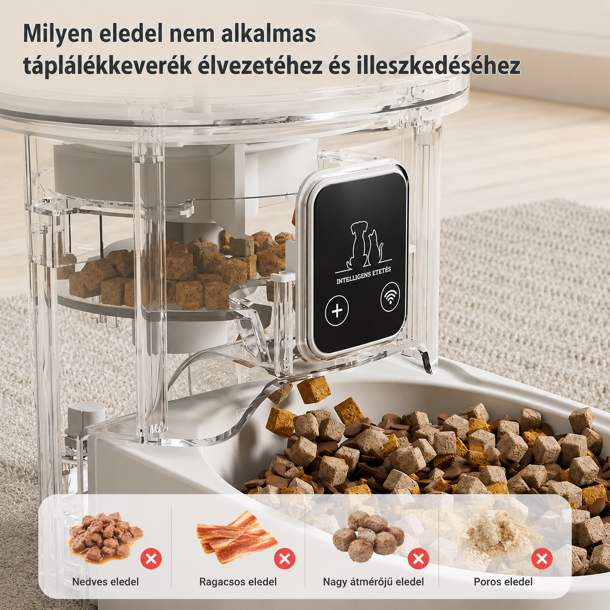 Cicoov 4L Okos Automata Kisállat Etető WiFi Vezérléssel-5