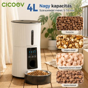 Cicoov 4L Programozható Etető Hangrögzítéssel-1