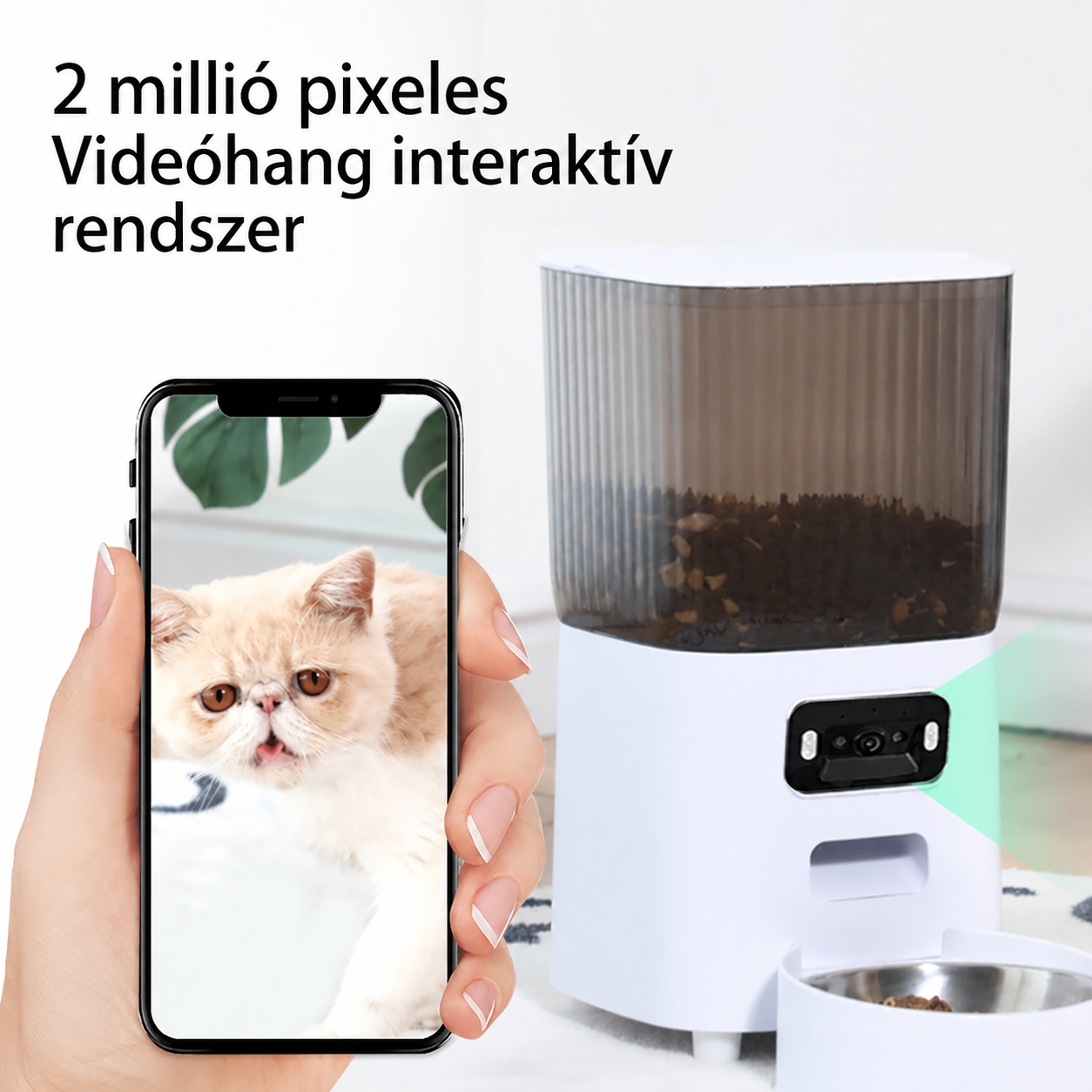 Cicoov 5L Okos Kisállat Etető Kamerával és Kettős Tállal -1