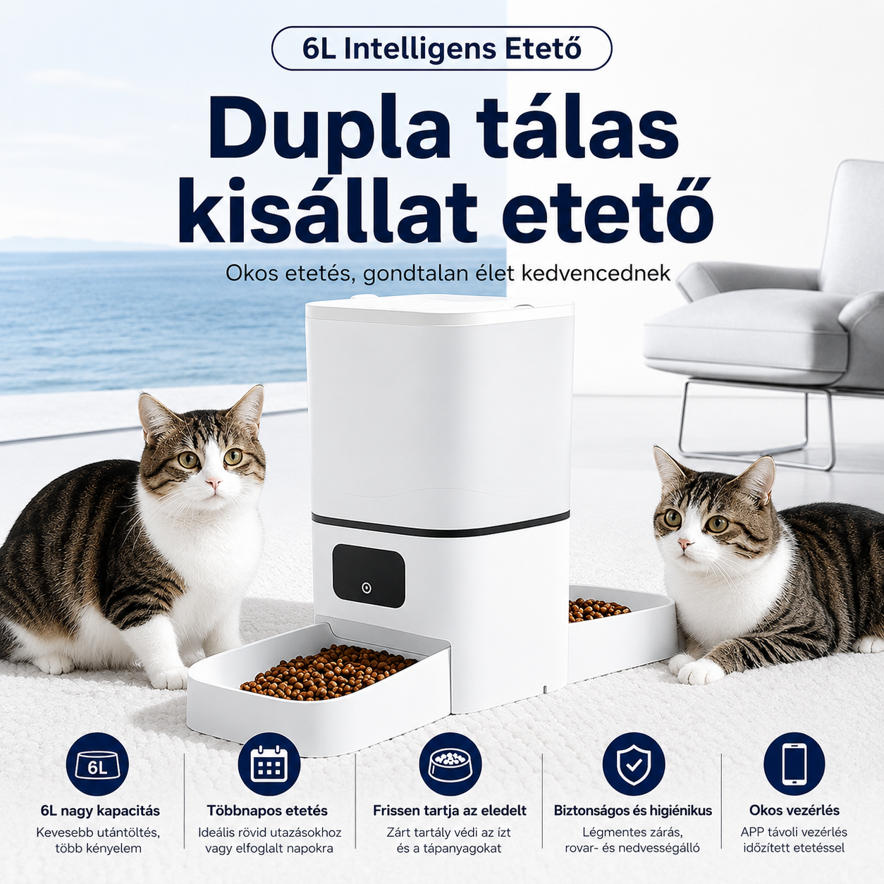Cicoov 6L Kétoldalas Kisállat Etető -4