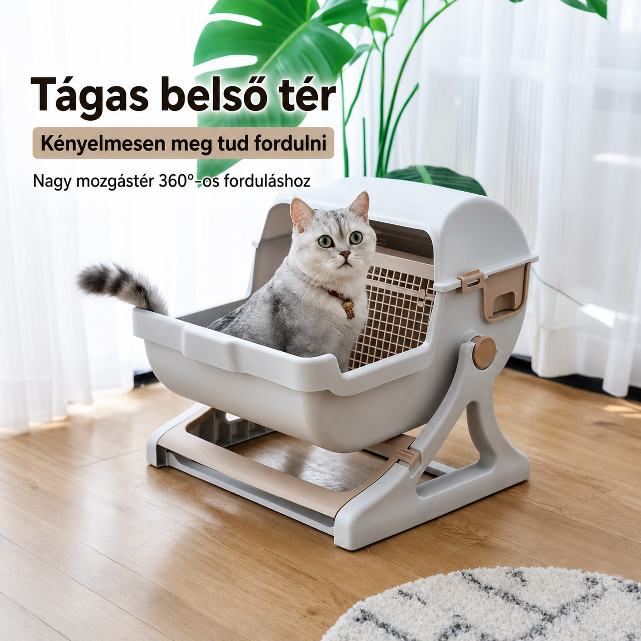 Cicoov Extra Nagy Félautomata Macska WC Billenthető Szitáló Rendszerrel - Image 4