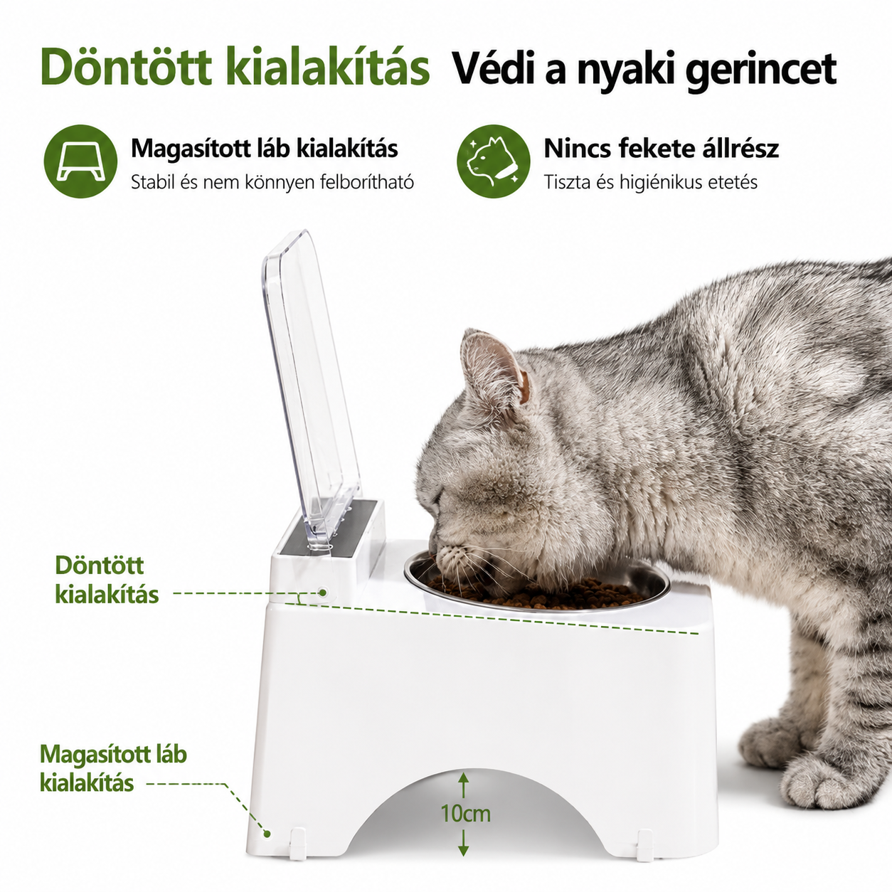Cicoov Indukciós Kisállat Etetőtál Automata Porvédő Fedéllel - Image 3