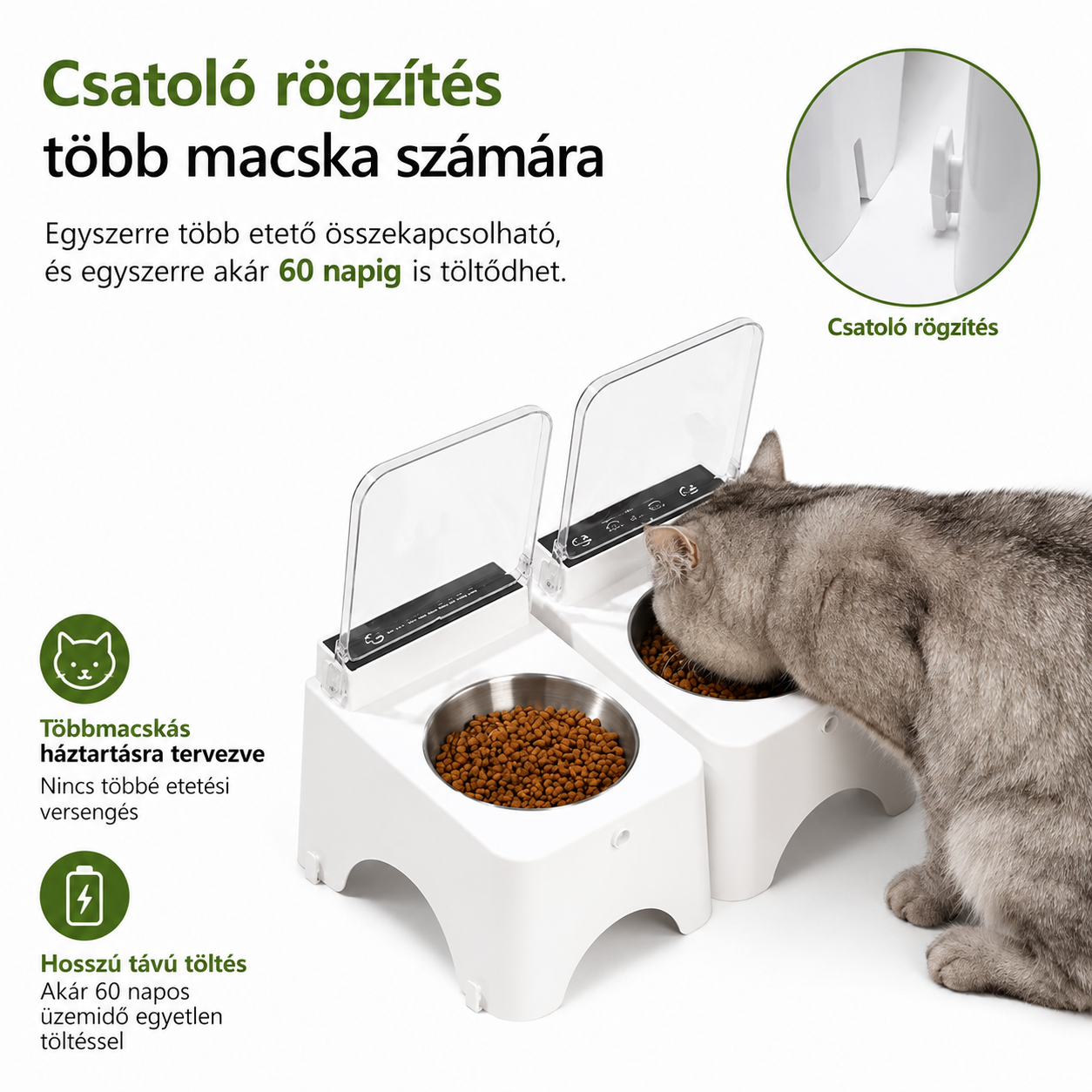 Cicoov Indukciós Kisállat Etetőtál Automata Porvédő Fedéllel-3