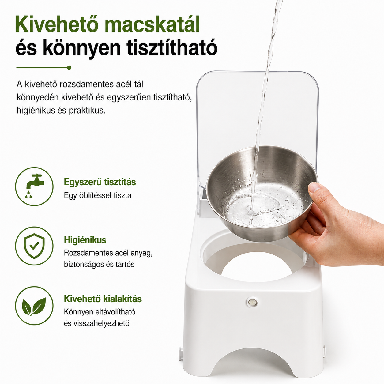 Cicoov Indukciós Kisállat Etetőtál Automata Porvédő Fedéllel-4