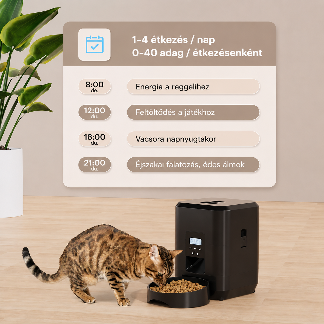 Cicoov Okos Automata Kisállat Etető WiFi Kapcsolattal-2