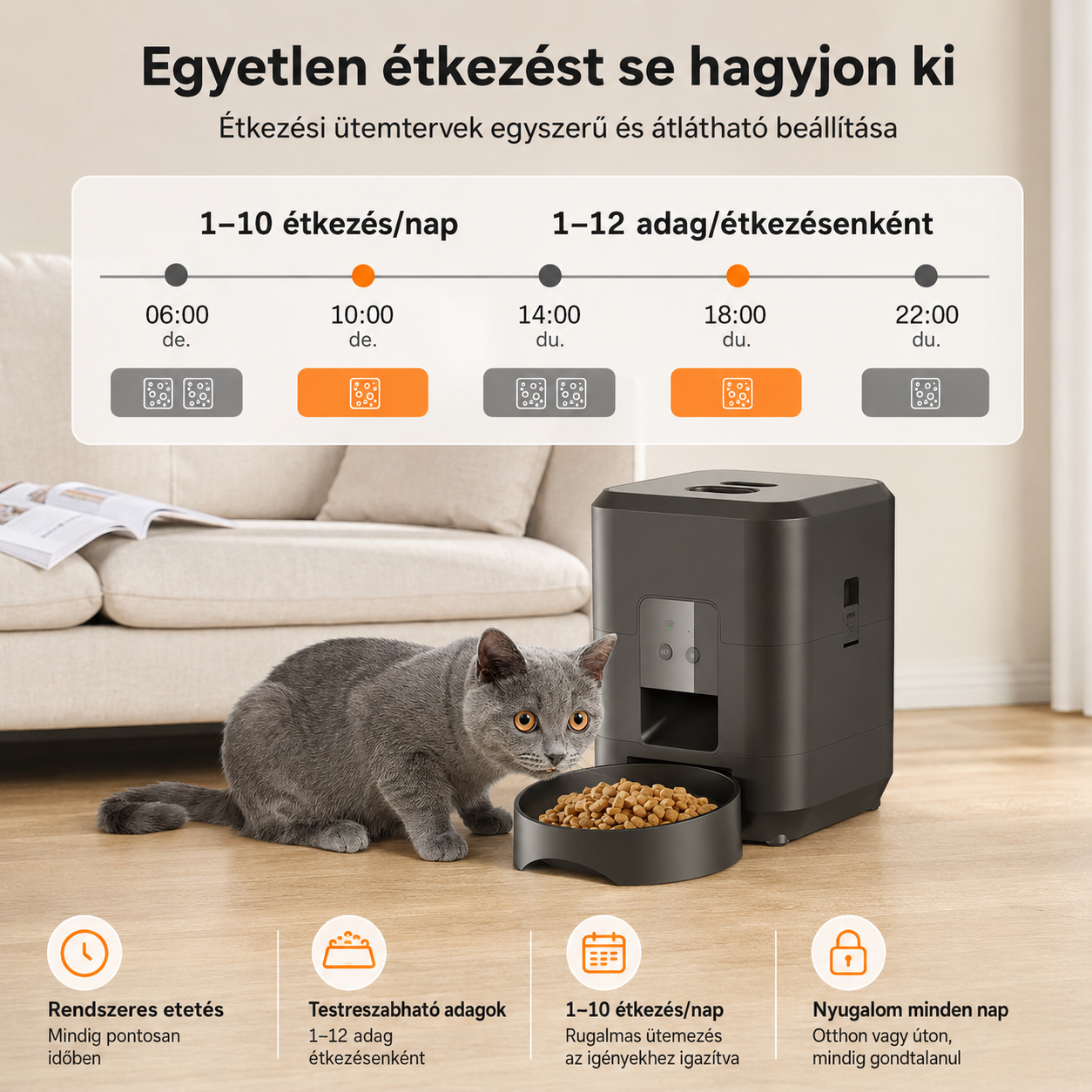 Cicoov Okos Automata Kisállat Etető WiFi Kapcsolattal-4