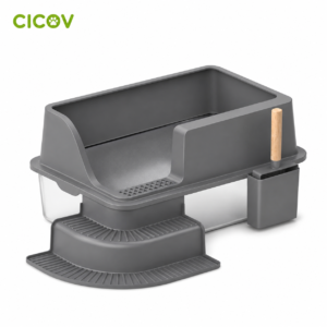 Cicoov XL-es Rozsdamentes Acél Macska WC Magasított Peremmel-1