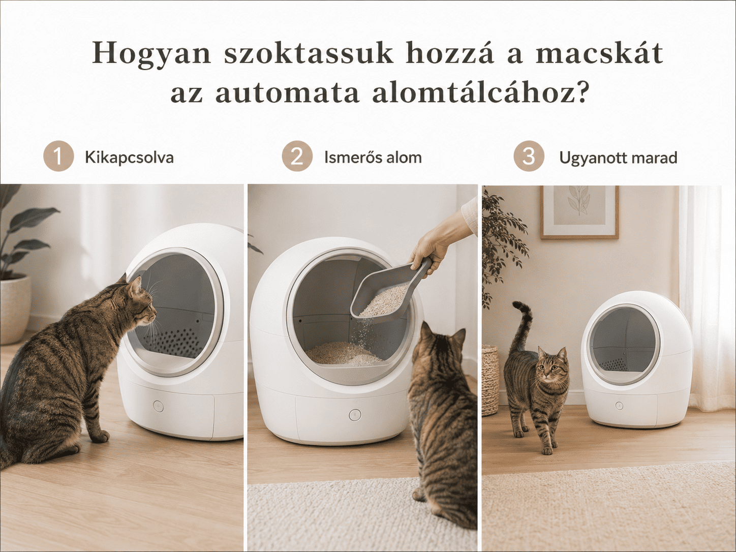 Automata alomtálca használatának megszoktatása macskáknál