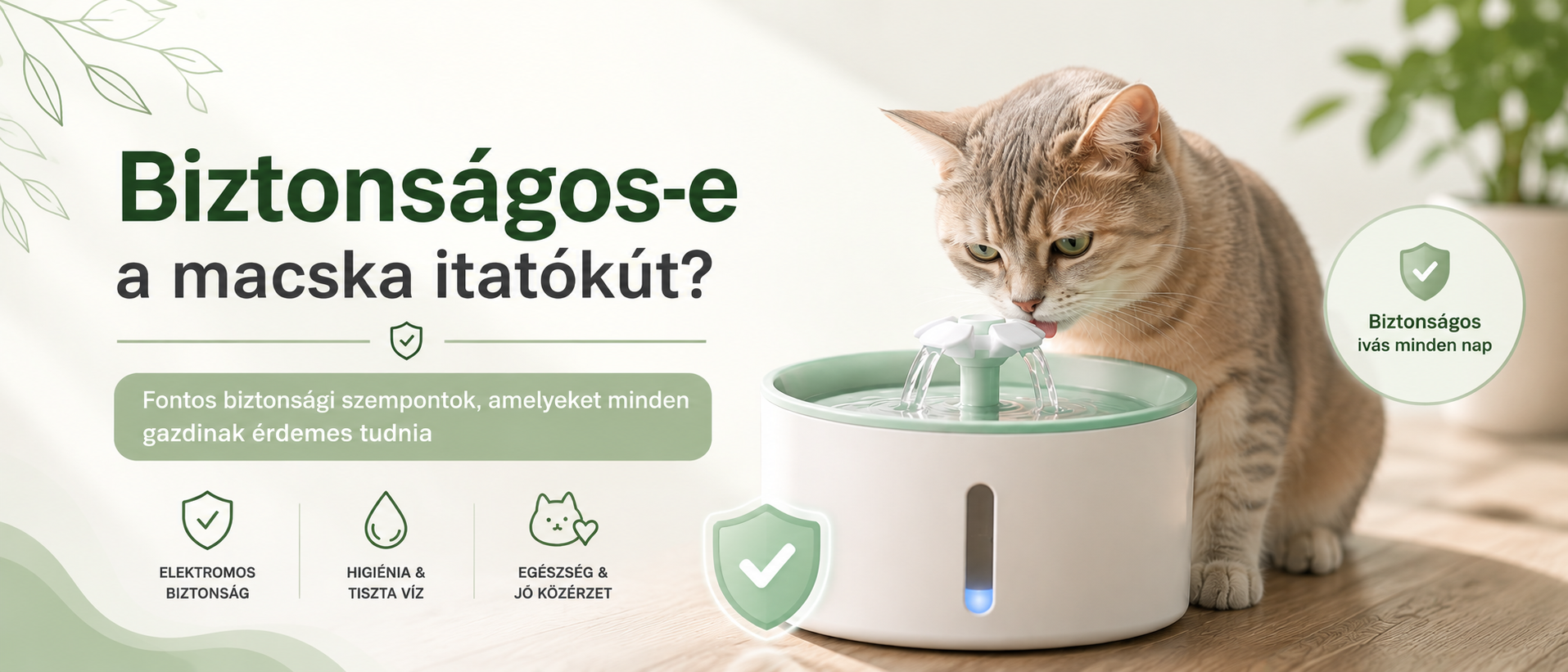 Macska itatókút biztonsága – fontos elektromos, higiéniai és használati szempontok