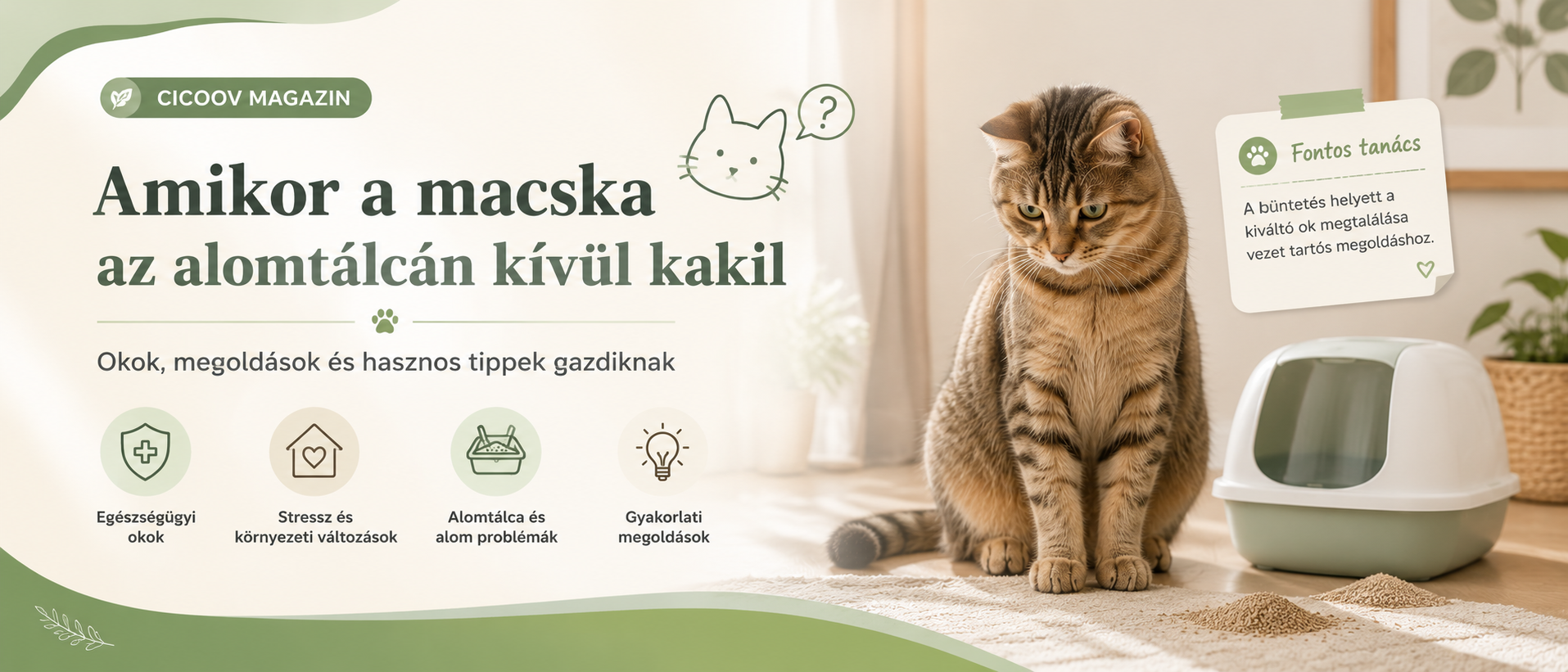 Macska az alomtálca mellett – az alomtálcán kívüli ürítés lehetséges okai és megoldásai