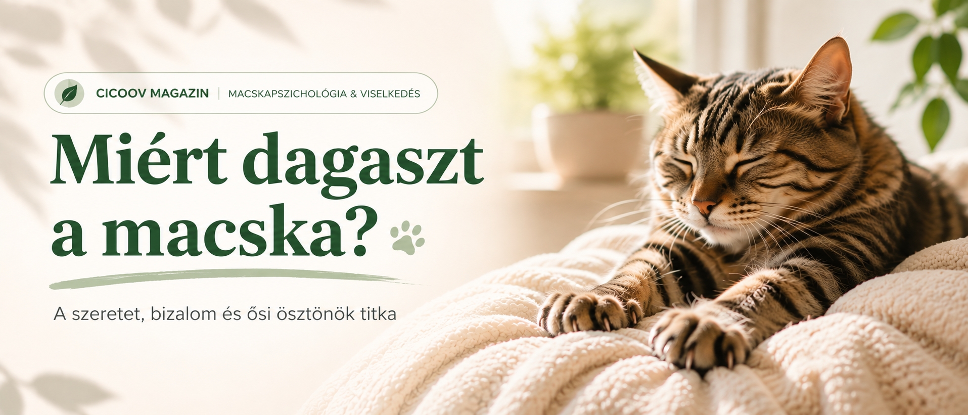 Miért dagaszt a macska? A szeretet, bizalom és ősi ösztönök jele