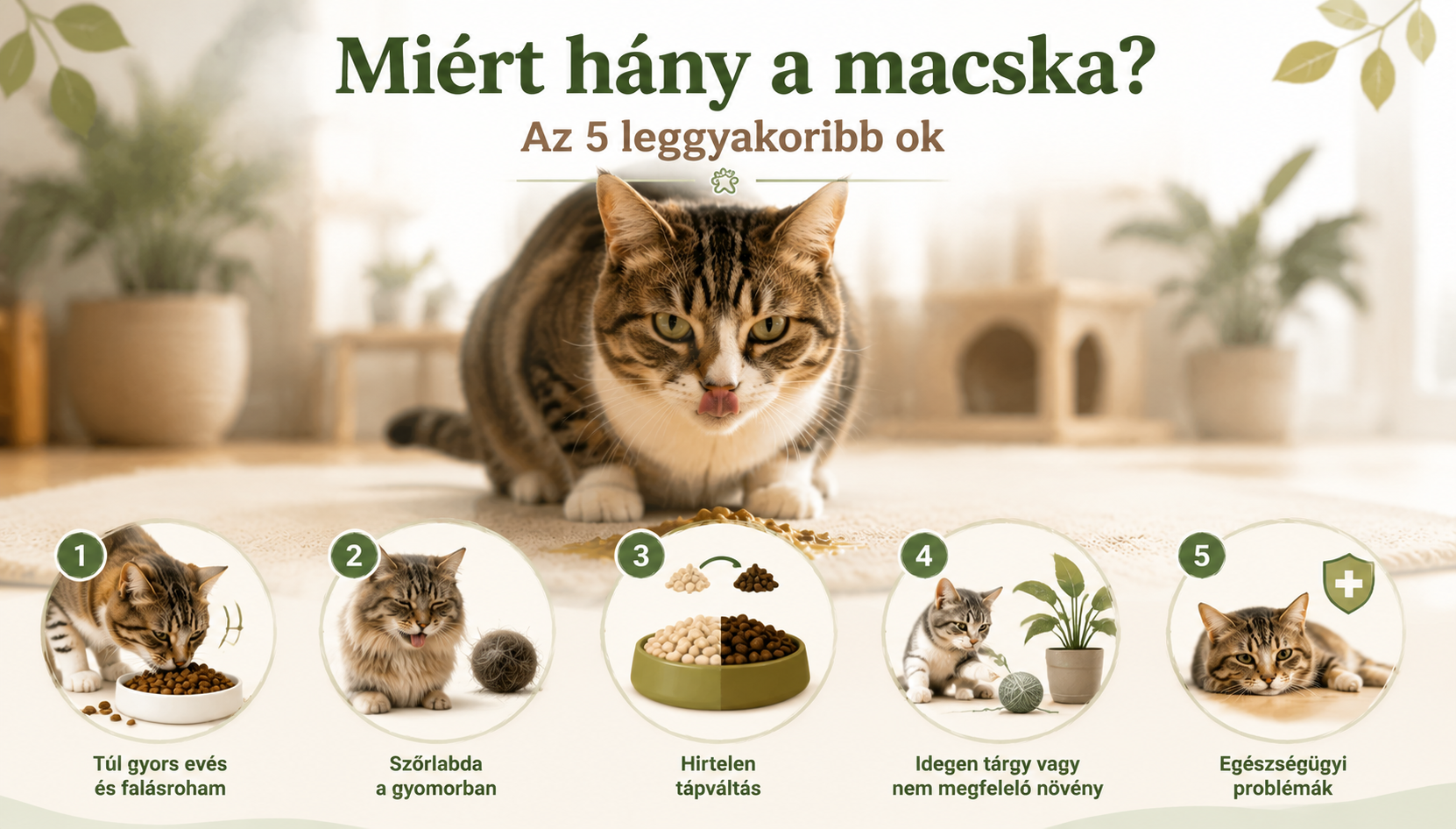 Miért hány a macska? A macska hányás 5 leggyakoribb oka