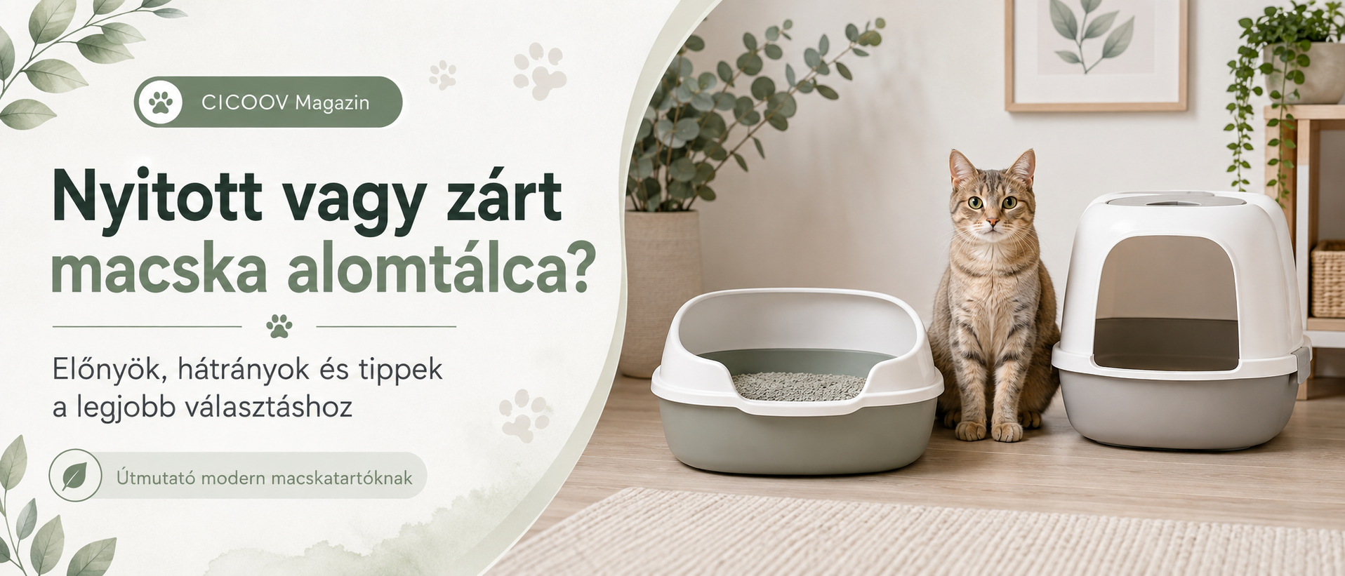 Nyitott vagy zárt macska alomtálca összehasonlító útmutató cicáknak, modern otthoni környezetben